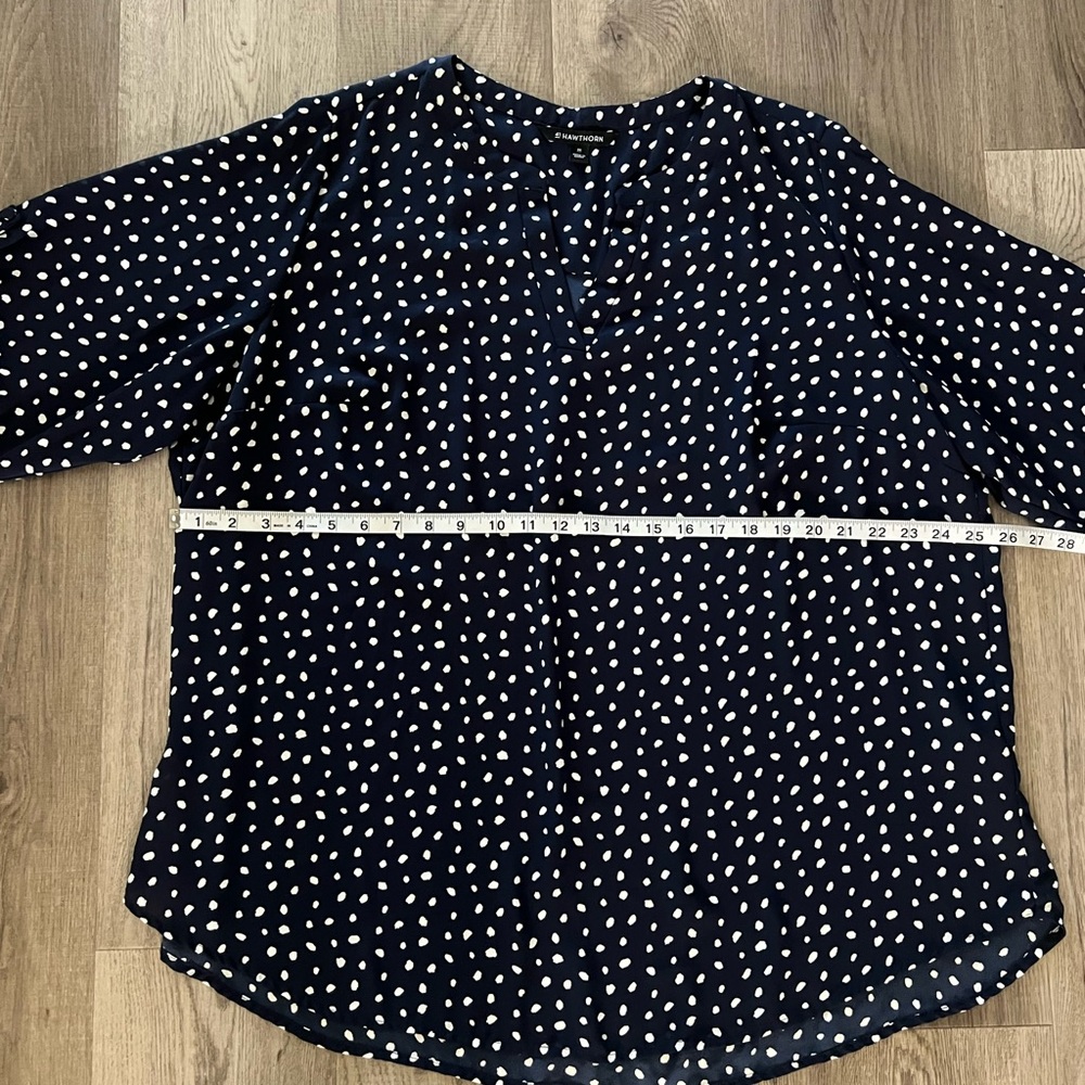 41 Hawthorn Navy and White Polka Dot Blouse - Picture 6 of 8